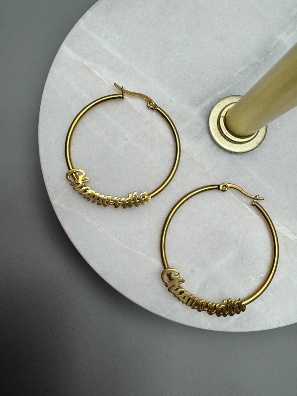 Custom Chamorrita Script Hoops - Picture 3 of 3